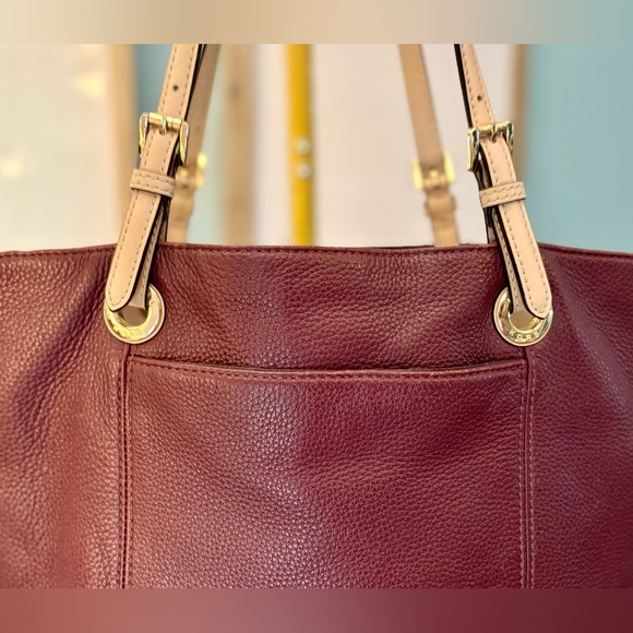 MICHAEL KORS JET SET BURGUNDY LEATHER TOTE - Picture 5 of 12